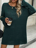 Round Neck Dropped Shoulder Sweater - Trendsi - Flyclothing LLC