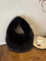 Fluffy Solid Color Handbag - Trendsi - Flyclothing LLC