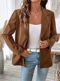 Perfee Decorative Pocket Flap Lapel Collar Long Sleeve Outerwear - Trendsi - Flyclothing LLC