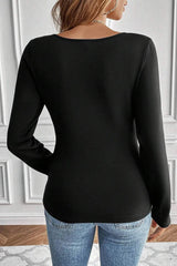 Round Neck Long Sleeve Top - Trendsi - Flyclothing LLC