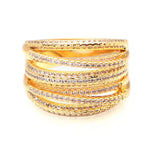 18K Gold-Plated Multi-Row Ring - Trendsi - Flyclothing LLC
