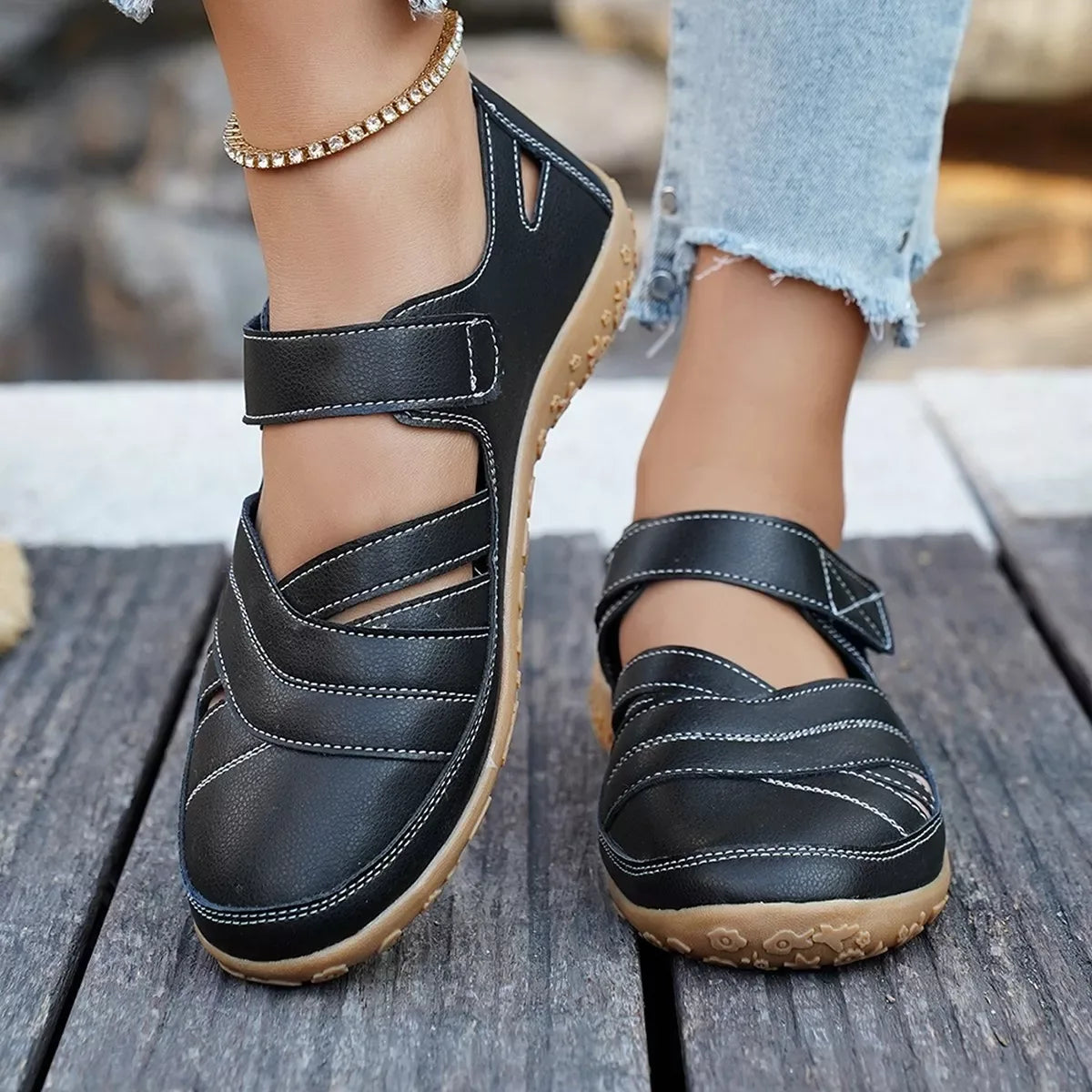 Casual Velcro Slip-Ons - Trendsi - Flyclothing LLC