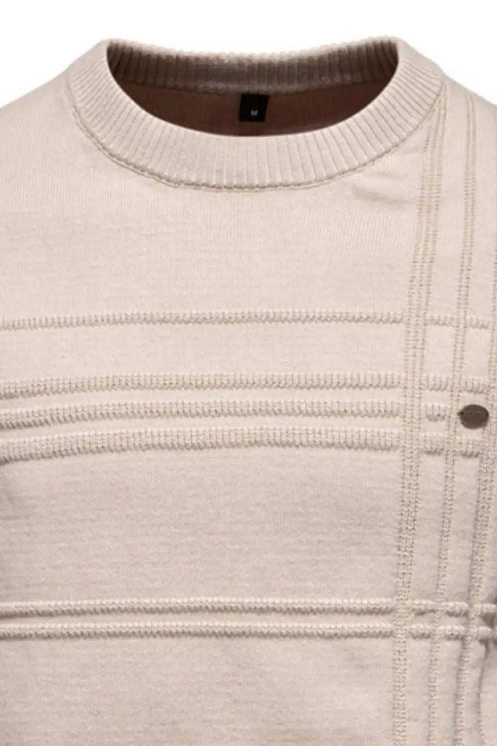 Men's Round Neck Striped Sweater - Trendsi - Flyclothing LLC