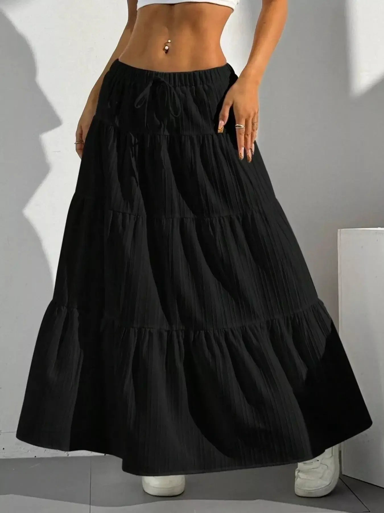 Flowy Tiered Maxi Skirt - Trendsi - Flyclothing LLC