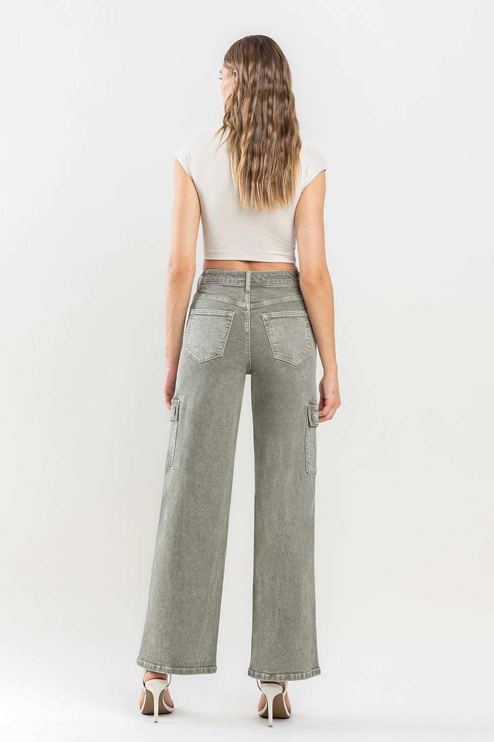 Vervet by Flying Monkey 90's Super High Rise Cargo Jeans - Trendsi - Flyclothing LLC
