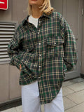 Pocketed Plaid Button Up Shacket - Trendsi - Flyclothing LLC
