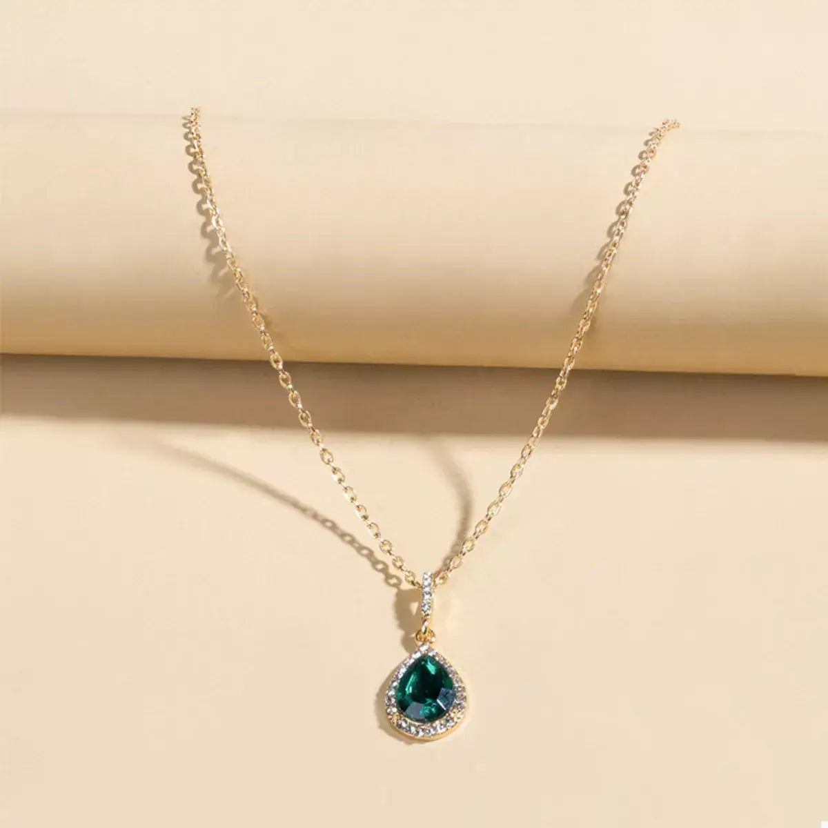 18K Gold-Plated Teardrop Pendant Necklace - Trendsi - Flyclothing LLC