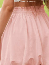 Frill Smocked Mini Skirt - Trendsi - Flyclothing LLC