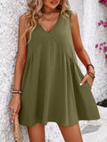 V-Neck Sleeveless Mini Dress - Trendsi - Flyclothing LLC