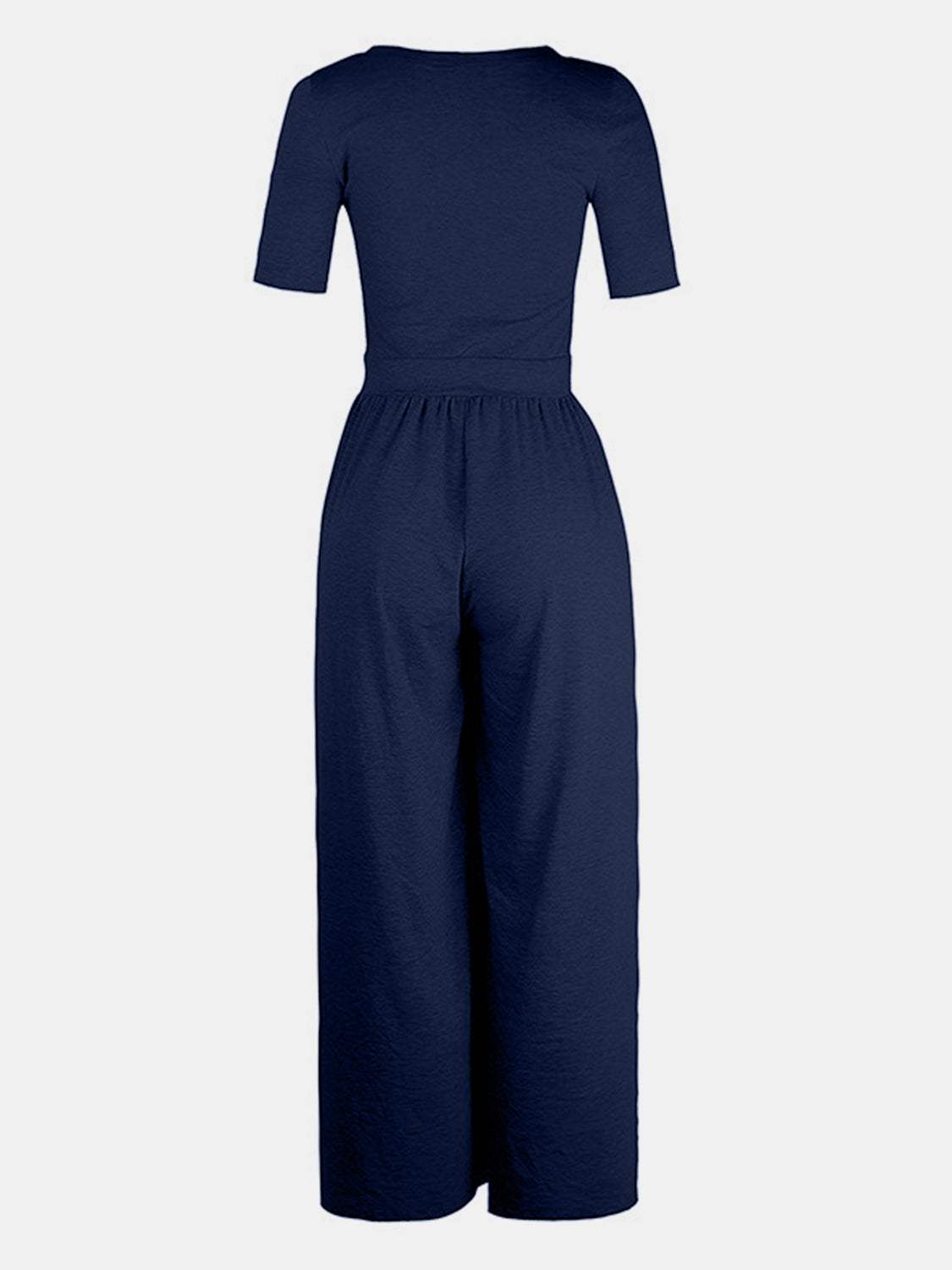 Scoop Neck Short Sleeve Jumpsuit - Trendsi - Flyclothing LLC