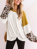 Twisted Color Block Round Neck Long Sleeve T-Shirt - Trendsi - Flyclothing LLC