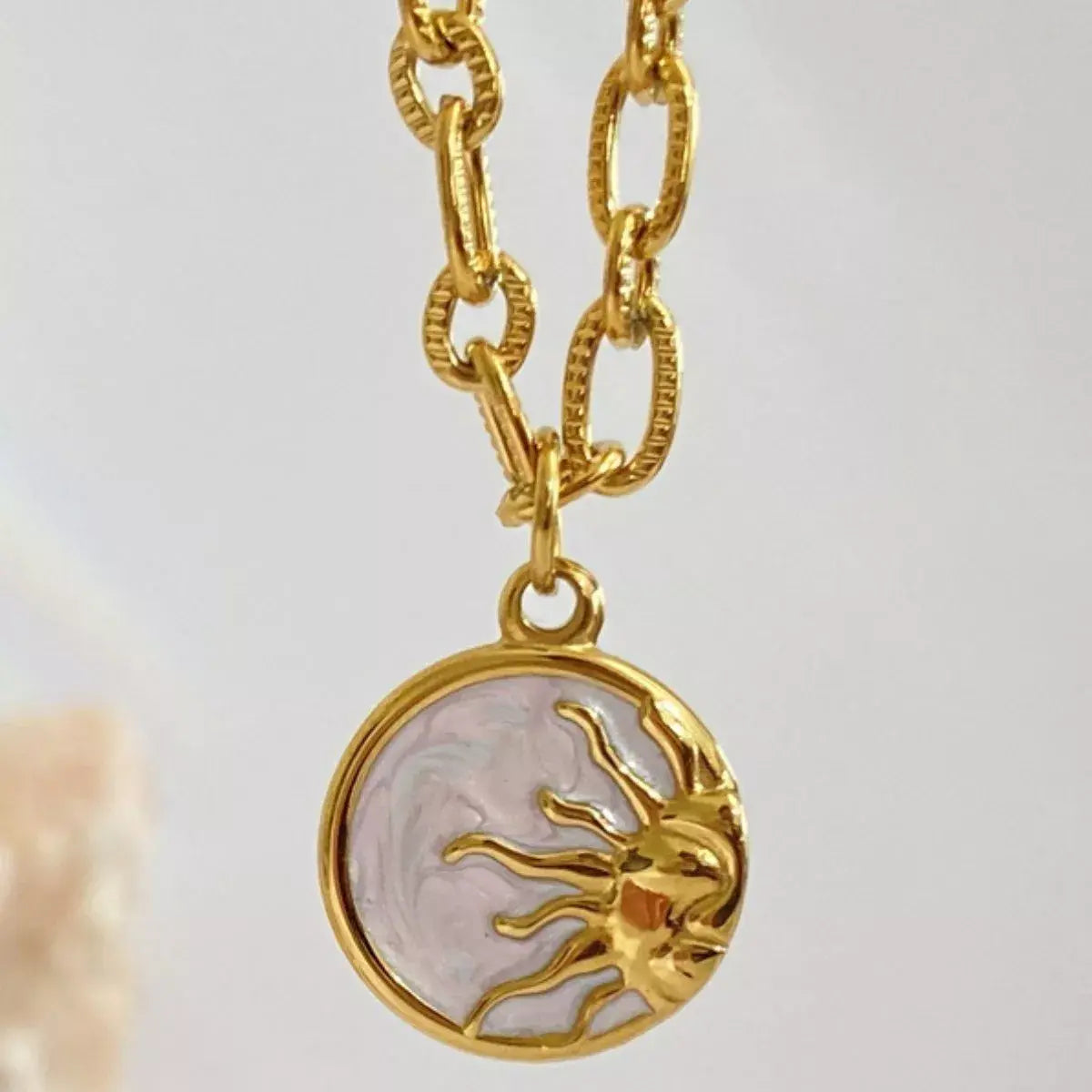 18K Gold-Plated Titanium Steel Pendant Necklace - Trendsi - Flyclothing LLC