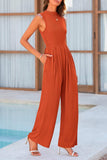 Mock Neck Sleeveless Wide Leg Jumpsuit - Trendsi - Flyclothing LLC