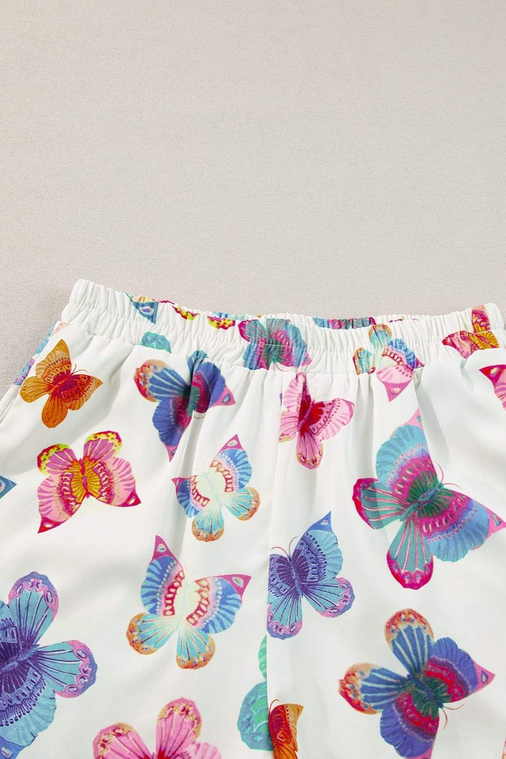 Butterfly Half Sleeve Top and Shorts Set - Trendsi - Flyclothing LLC