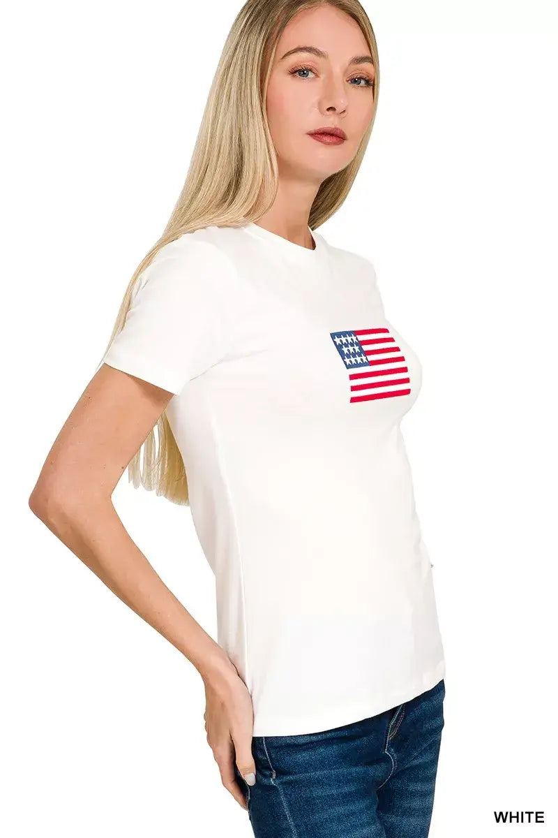 Zenana American Flag Tee - Trendsi - Flyclothing LLC