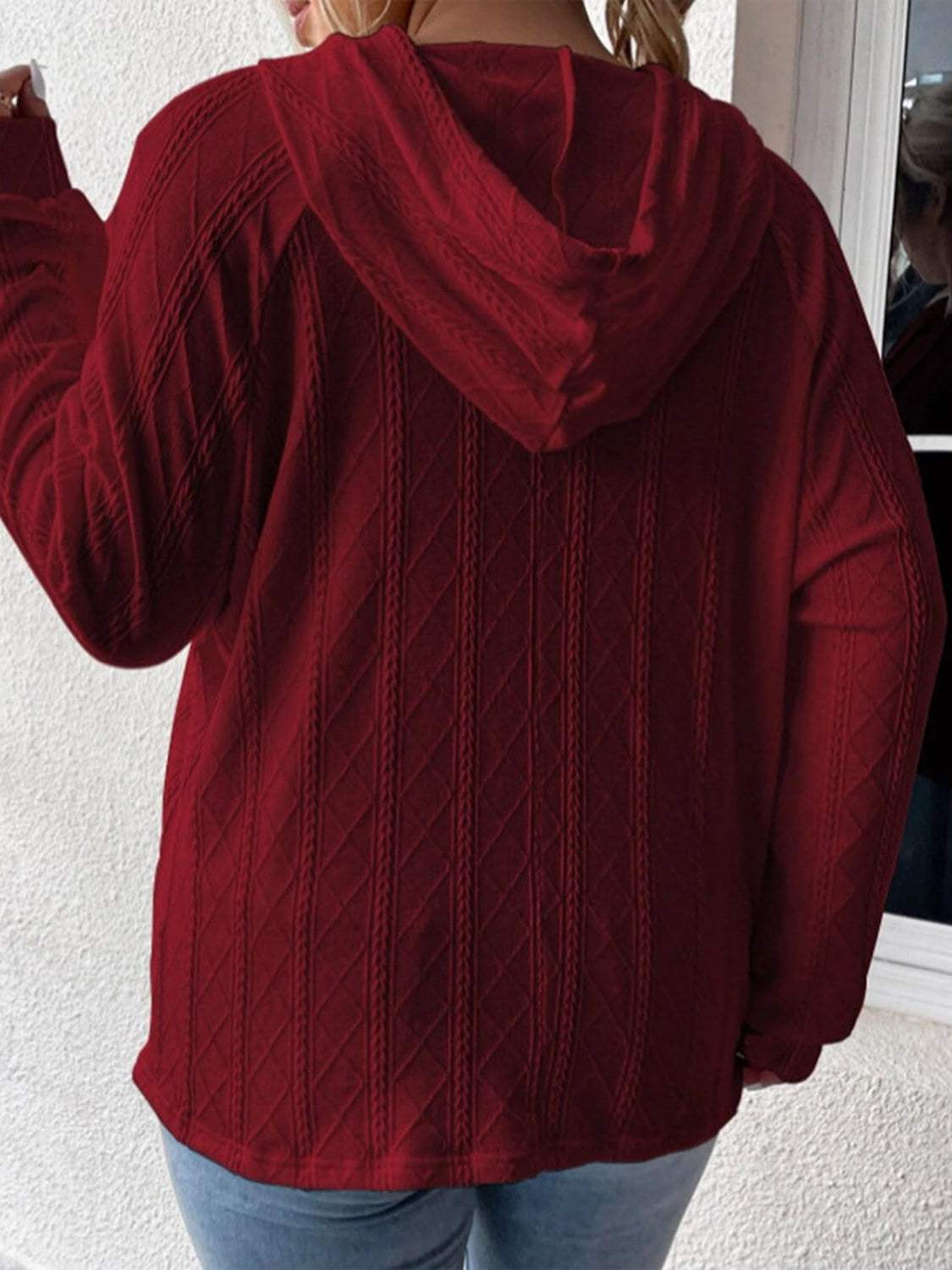 Full Size Drawstring Long Sleeve Hoodie - Trendsi - Flyclothing LLC