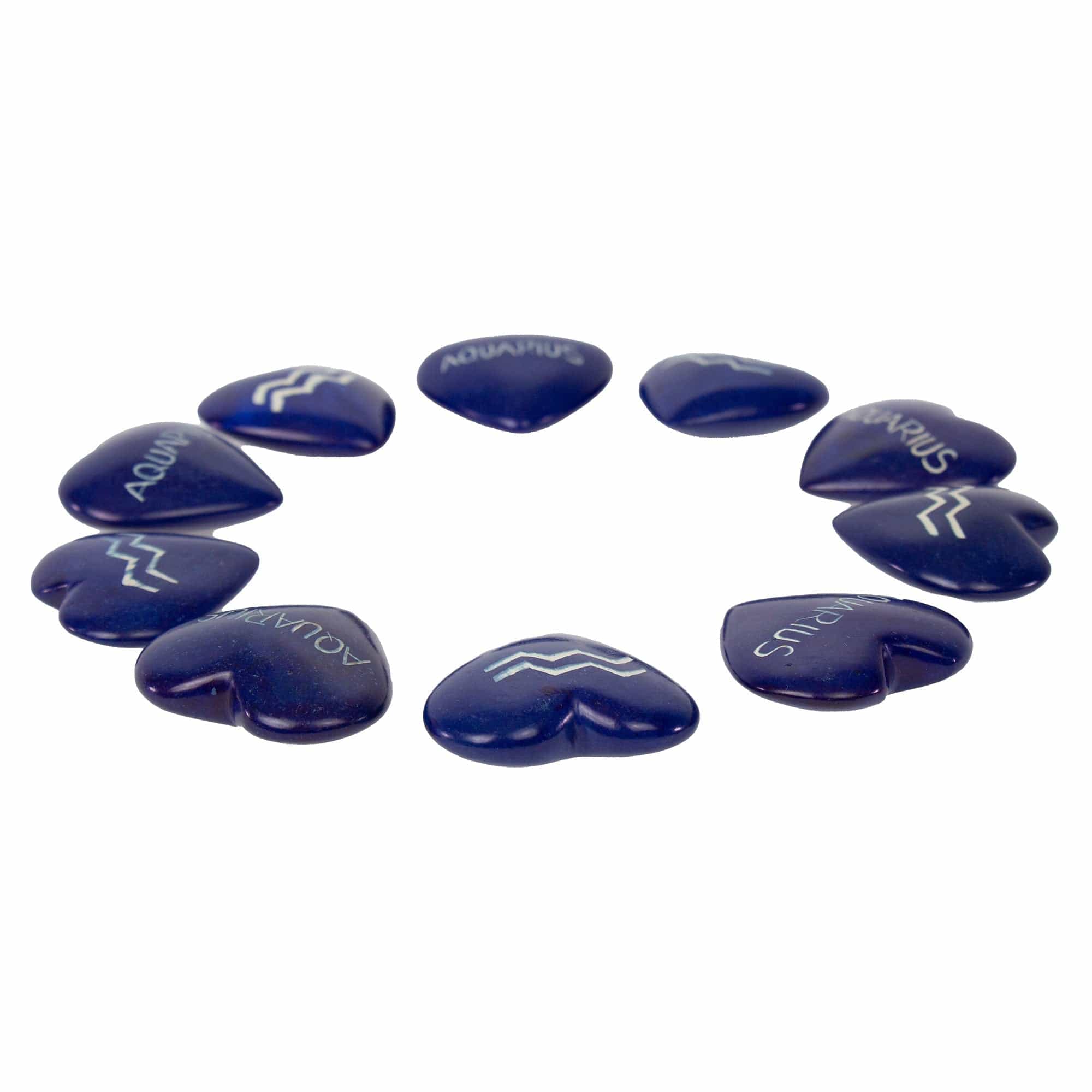 Zodiac Soapstone Hearts, Pack of 5: AQUARIUS - SMOLArt - Flyclothing LLC