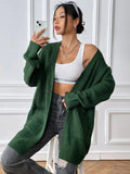Open Front Long Sleeve Cardigan - Trendsi