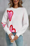 Angel Wings Heart Round Neck Long Sleeve Sweater - Trendsi