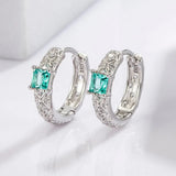 925 Sterling Silver Inlaid Zircon Earrings - Trendsi