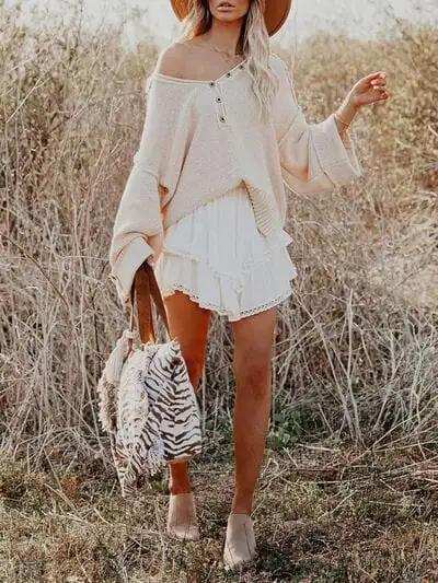 Lovelet Lace Detail Layered Skirt - Trendsi - Flyclothing LLC