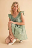 Aemi+Co Ruffled Cap Sleeve Cotton Tunic Mini Dress - Trendsi - Flyclothing LLC