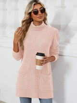 Slit Mock Neck Long Sleeve T-Shirt - Trendsi - Flyclothing LLC