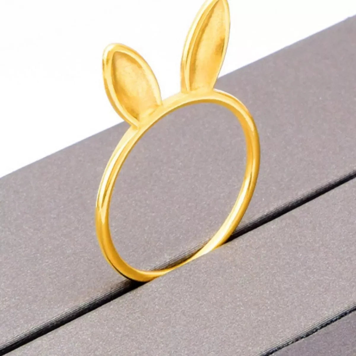 18K Gold-Plated Bunny Ear Ring - Trendsi - Flyclothing LLC