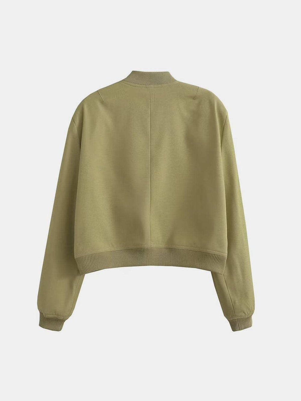 Pocketed Snap Down Baseball Collar Jacket - Trendsi - Flyclothing LLC