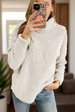 Fuzzy Turtleneck Long Sleeve Sweatshirt - Trendsi - Flyclothing LLC
