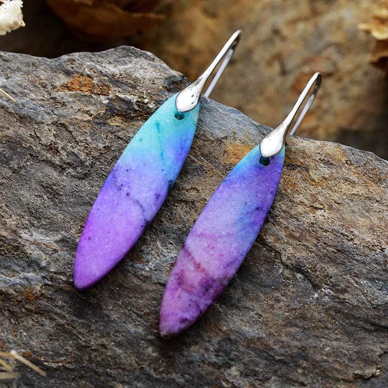 Copper Natural Stone Geometric Shape Earrings - Trendsi - Flyclothing LLC