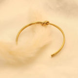 18K Gold-Plated Knot Open Bracelet - Trendsi - Flyclothing LLC