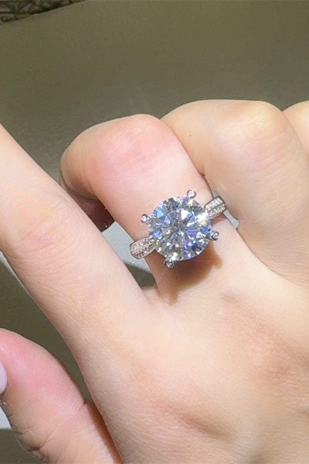5 Carat Moissanite 925 Sterling Silver Ring - Trendsi