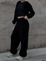 Zip Up Hoodie and Pocketed Pants Set - Trendsi - Flyclothing LLC