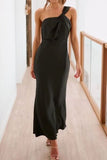 Single Shoulder Sleeveless Maxi Dress - Trendsi