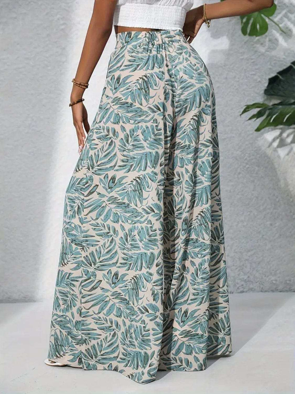 Printed High Waist Wide Leg Pants - Trendsi - Flyclothing LLC