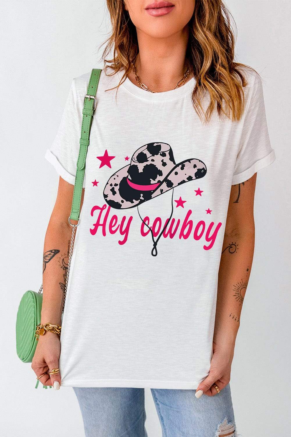 Graphic Round Neck Short Sleeve T-Shirt - Trendsi - Flyclothing LLC