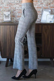 Heimish Full Size Plaid Flare Pants with Wide Waist Band Plus Size - Trendsi