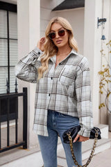 Casual Plaid Long Sleeve Shirt - Trendsi - Flyclothing LLC