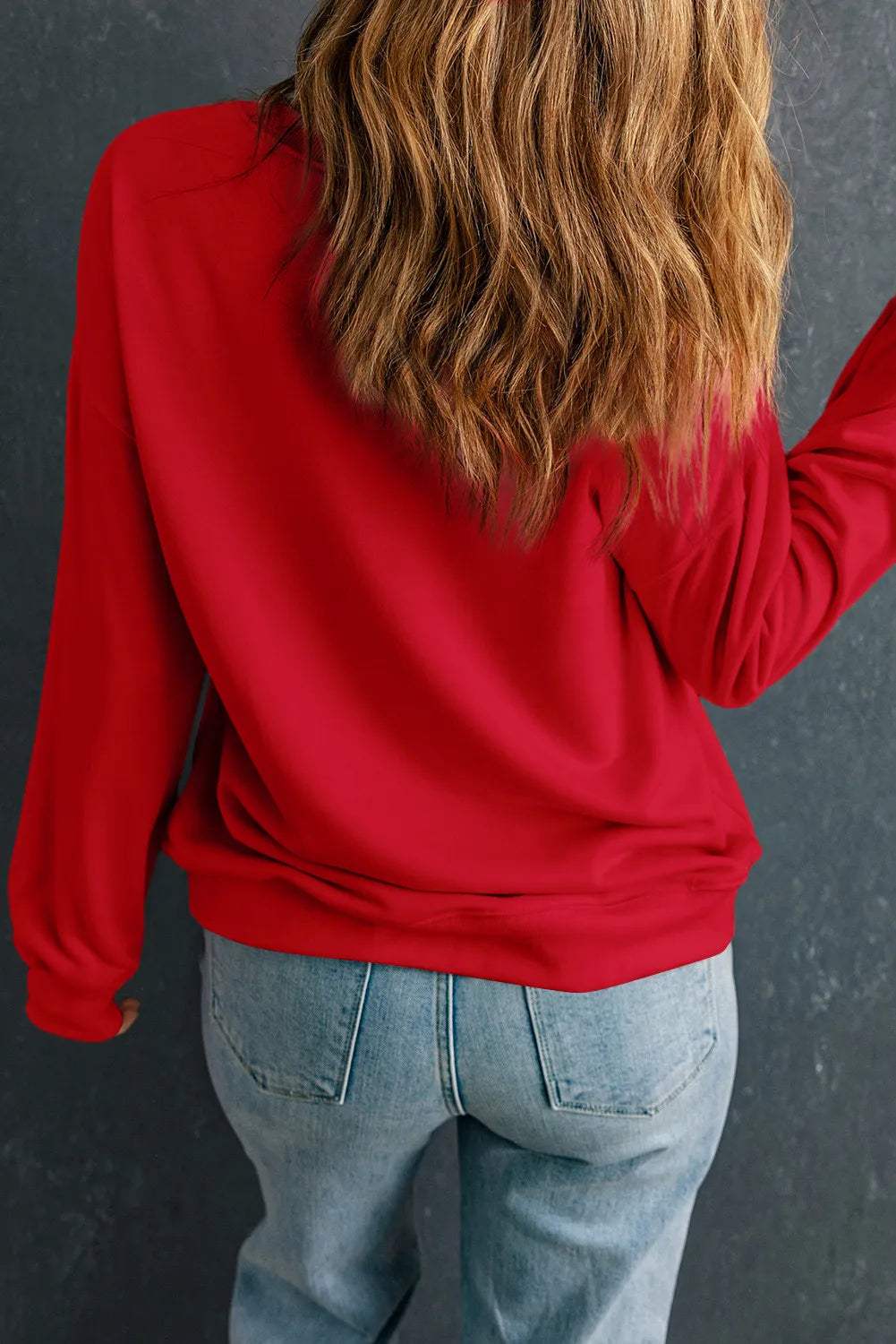 Plus Size Round Neck Long Sleeve Sweatshirt - Trendsi - Flyclothing LLC