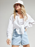 Textured Collared Neck Long Sleeve Shirt - Trendsi