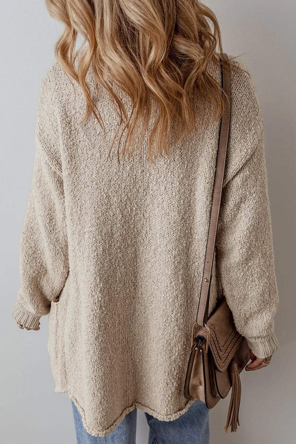 Pocketed Button Up Long Sleeve Cardigan - Trendsi - Flyclothing LLC