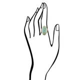 Agave Genuine Blue Turquoise Golden Ring - Barse Jewelry - Flyclothing LLC