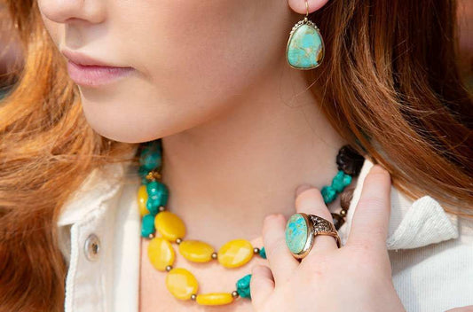 Agave Mixed Stone Statement Necklace - Barse Jewelry - Flyclothing LLC