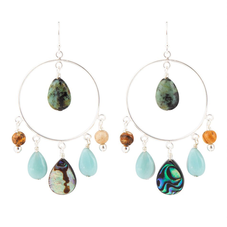 Ajo Abalone Sterling Silver Circle Earrings - Barse Jewelry