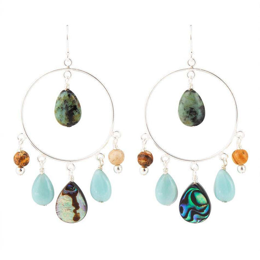 Ajo Abalone Sterling Silver Circle Earrings - Barse Jewelry - Flyclothing LLC