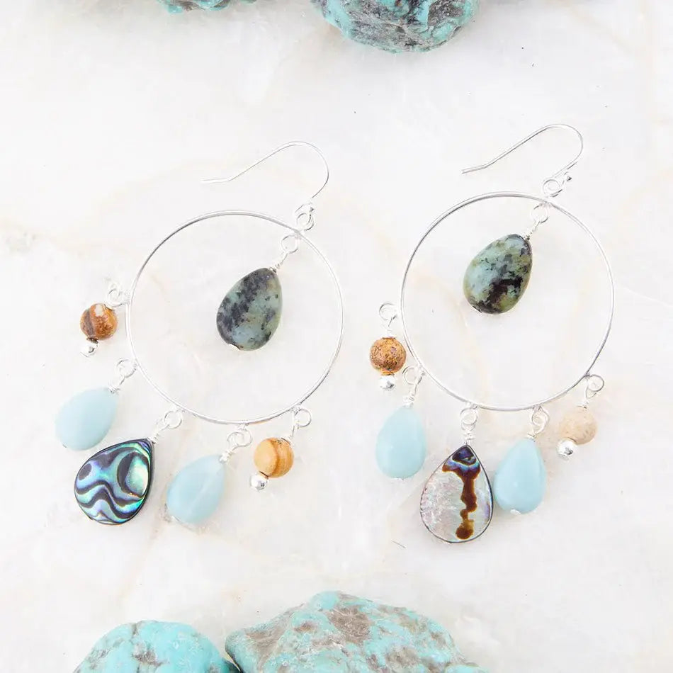 Ajo Abalone Sterling Silver Circle Earrings - Barse Jewelry - Flyclothing LLC