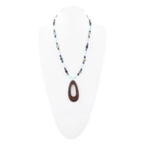 Ajo Blue Abalone and Amazonite Wood Pendant Necklace - Barse Jewelry - Flyclothing LLC