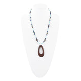 Ajo Blue Abalone and Amazonite Wood Pendant Necklace - Barse Jewelry