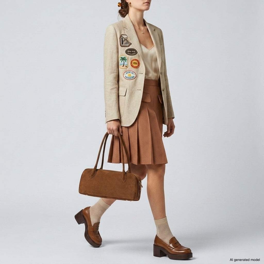 Italian Genuine Suede Shoulder Bag | Pavia